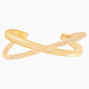 Crystaldust Cross Cuff, Golden, Gold-tone plated