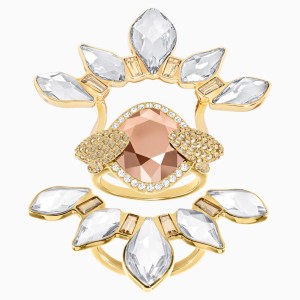Odysseia Motif Ring, Multi-colored, Gold-tone plated