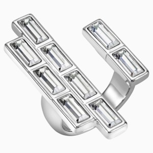 Fluid Azzurro Open Ring, Gray, Palladium plated