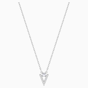 Funk Necklace, White, Rhodium plated