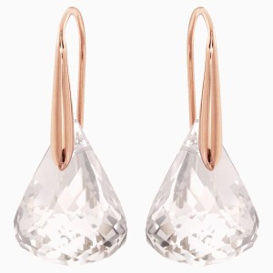 Lunar Pierced Earrings, Pink, Rose-gold tone plated