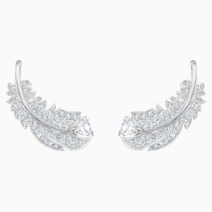 Kolczyki sztyftowe Nice, białe, powlekane rodem