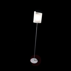 Filigranowa lampa stojąca Papiro srebrna