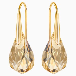 Energic Pierced Earrings, Golden, Gold-tone plated