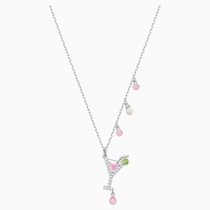 No Regrets Cocktail Pendant, Multi-colored, Rhodium plating