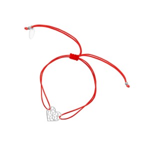 Bransoleta srebrna z ażurowym sercem