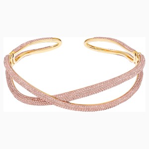 Naszyjnik typu choker z kolekcji Tigris, różowy, w odcieniu złota