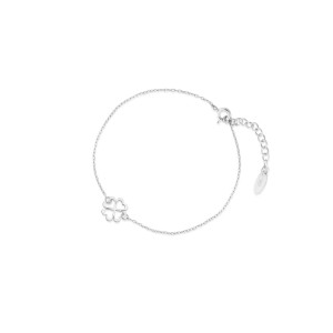 Bransoleta srebrna z czterolistną koniczyną