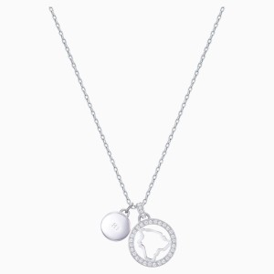 Lena Hawaii Pendant, White, Rhodium plating