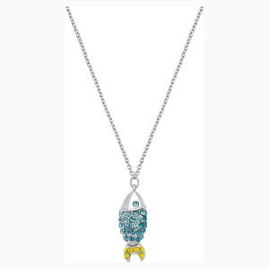 Wisiorek Mustique Sea Life Fish, niebieski, powlekany palladem