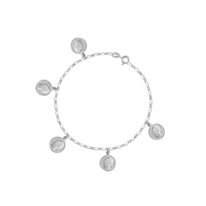 Bransoleta srebrna monety