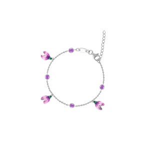 Bransoleta srebrna Kwiaty Nocy