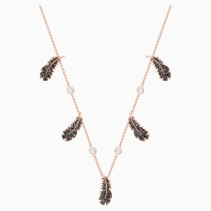 Choker Naughty, czarny, w odcieniu różowego złota