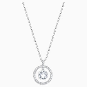 Lavender Pendant, White, Rhodium plated