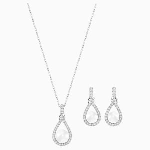 Enlace Set, White, Rhodium plated