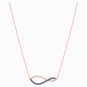 Lemon Necklace, Multi-colored, Rose-gold tone plated