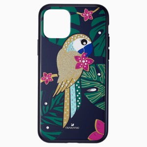 Etui na smartfona z ramką ochronną z tropikalną papugą, iPhone® 11 Pro, ciemne wielokolorowe