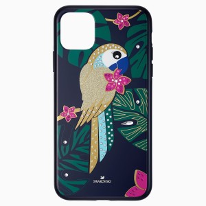 Etui na smartfona z ramką ochronną z tropikalną papugą, iPhone® 11 Pro Max, ciemne wielokolorowe