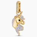 Out of this World Unicorn Charm, Violet, Gold-tone plated