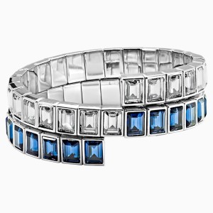 Fluid Azzurro Wrap Bracelet, Teal, Palladium plated