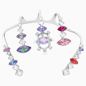 Neon Palm Cuff, Multi-colored, Rhodium plated