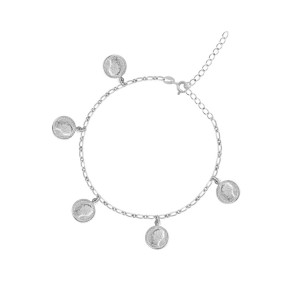 Bransoleta srebrna w monety