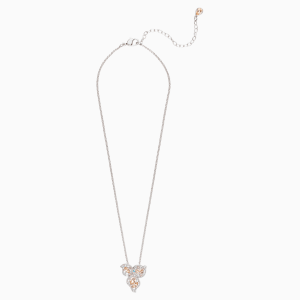 Graceful Bloom Pendant, Pink, Palladium plated