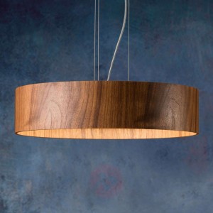 Lampa wisząca Lara Wood z LED, drewno orzechowe