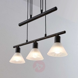 Lampa wisząca Delira, regulacja, 3-pkt. czarna
