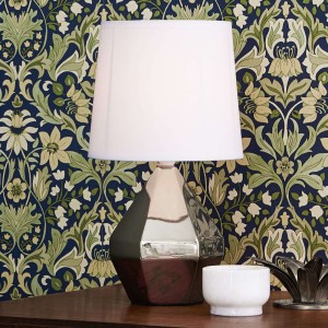 Lampa stołowa Ruby ze srebrną ceramiczną stopą