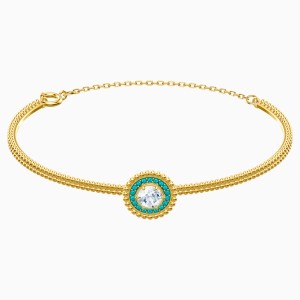 Oxygen Bangle, Multi-colored, Gold-tone plated