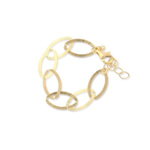 Bransoleta srebrna pozłacana elipsa