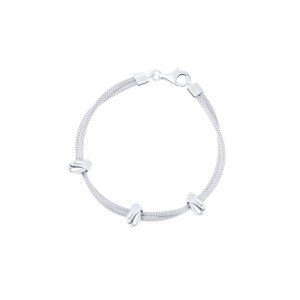 Bransoleta srebrna z supełkami