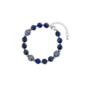 Bransoleta srebrna z lapis lazuli