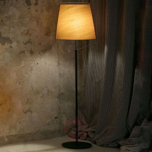 Lampa stojąca Stood z kloszem drewno czereśniowe