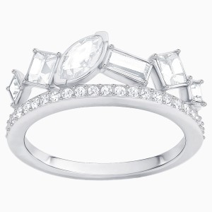 Henrietta Ring, White, Rhodium plating
