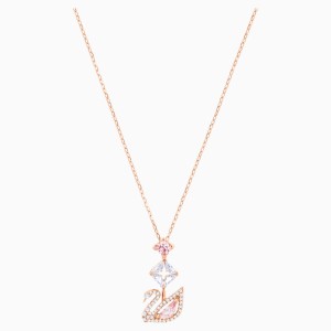 Naszyjnik Dazzling Swan w kształcie litery Y, wielokolorowy, w odcieniu różowego złota