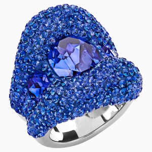 Tigris Ring, Blue, Palladium plated