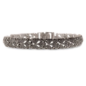 Bransoleta srebrna z markasytami