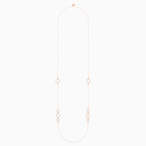 Circle Strandage, White, Rose-gold tone plated