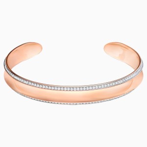 Lakeside Cuff, White, Rose-gold tone plated