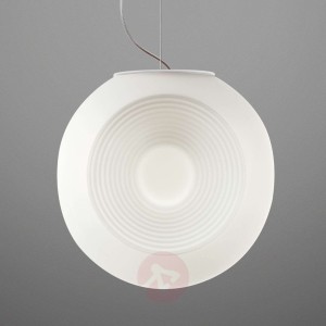Biała szklana lampa wisząca Eyes