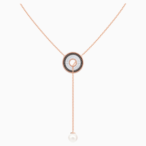 Lollypop Y Necklace, Multi-colored, Rose-gold tone plated