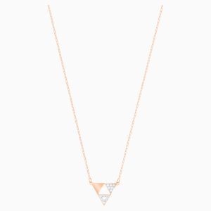 Heroism Necklace, White, Rose-gold tone plated
