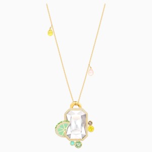 No Regrets Pendant, Multi-colored, Gold-tone plated