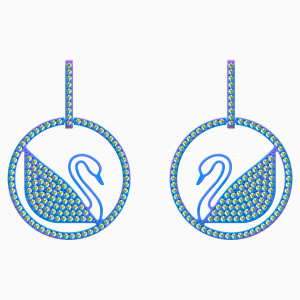 Pop Swan Pierced earrings, Purple, Lilac PVD coating