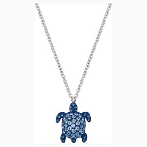Wisiorek Mustique Sea Life Turtle, mały, niebieski, powlekany palladem