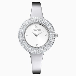 Crystal Rose Watch, Metal bracelet, Silver tone, Stainless steel