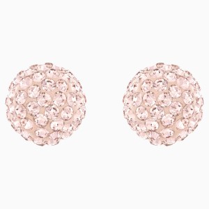 Blow Pierced Earrings, Pink, Rose-gold tone plated