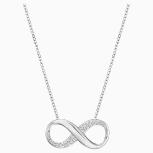 Exist Pendant, White, Rhodium plated